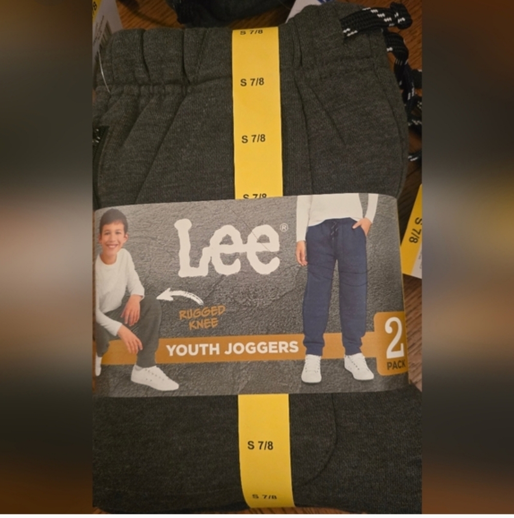 LEE BOYS 2 PACK RUGGED KNEE JOGGERS (HEATHER GRAY / BLACK M)